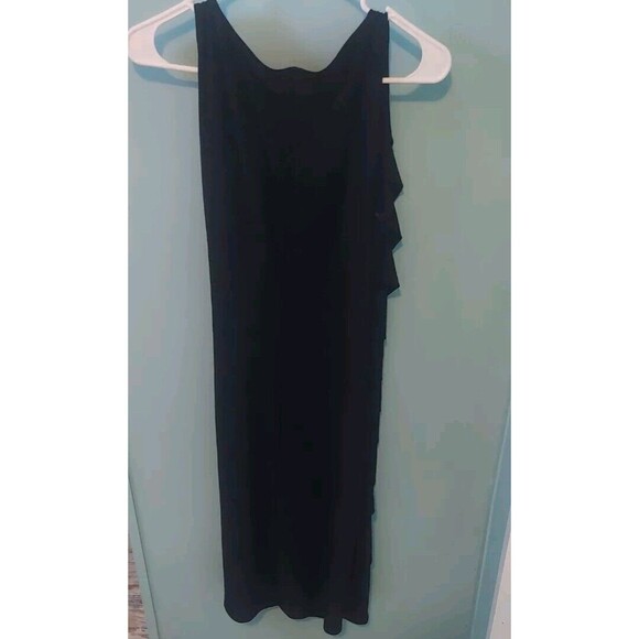 ! Ralph Lauren Dress Ruched FAUX wrap Green Label Black Dress Women’s 4 - Picture 3 of 6